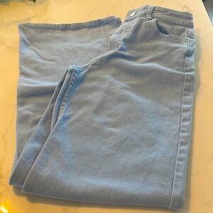 BABY BLUE HIGH WAISTED WIDE LEG JEANS